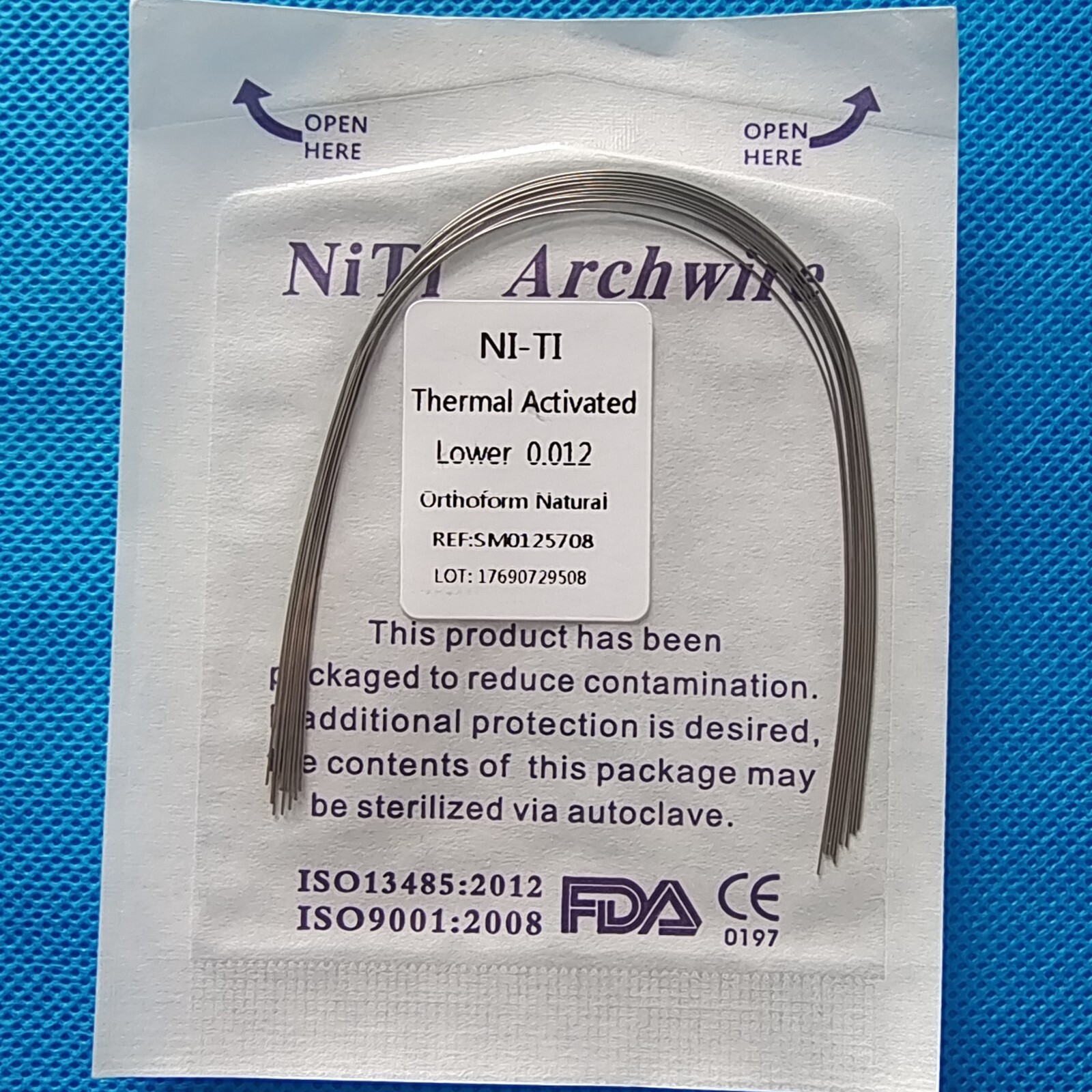 Dental Orthodontic Niti Thermal Activated Round Arch Wire Natural Form