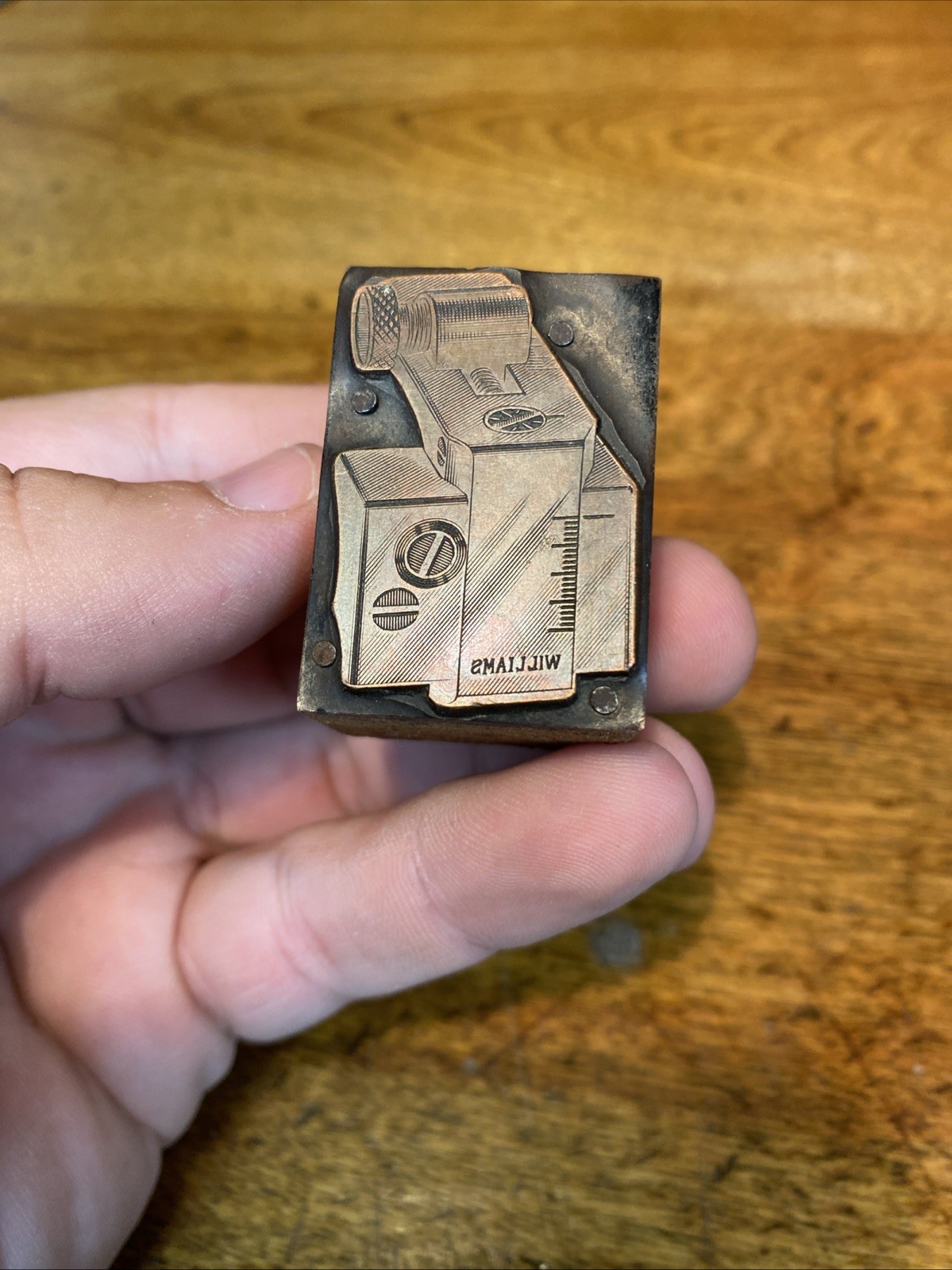 Vintage Letterpress Williams Peep Gun Sight Stamp Print Block Ajustable