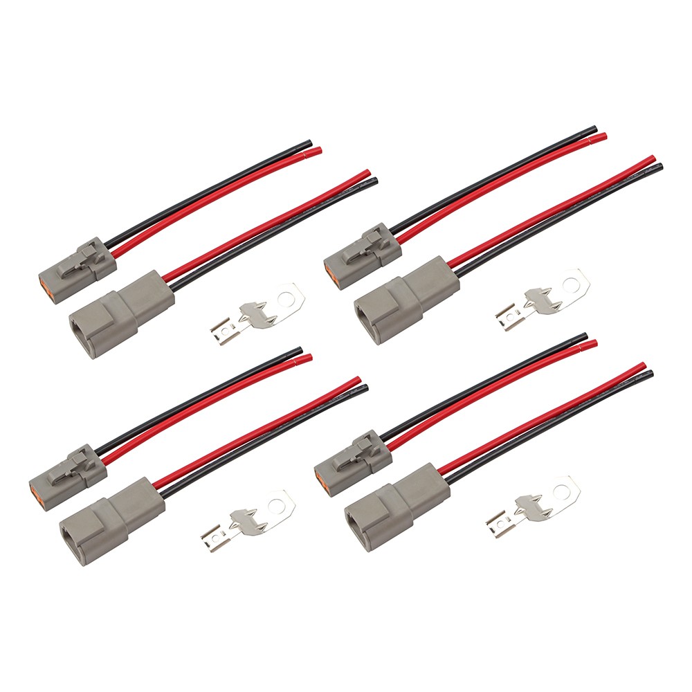 4Pairs Assembled DTP 2 Pin Connector 12AWG Wire Waterproof Plug Harness Car Boat