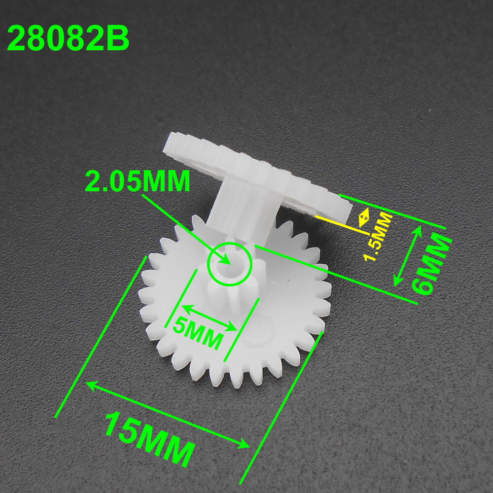 10Pcs X 0.5M Plastic Double Gear Reduction Bilayer 28T 8T Hole 2MM 2.05MM 28082B