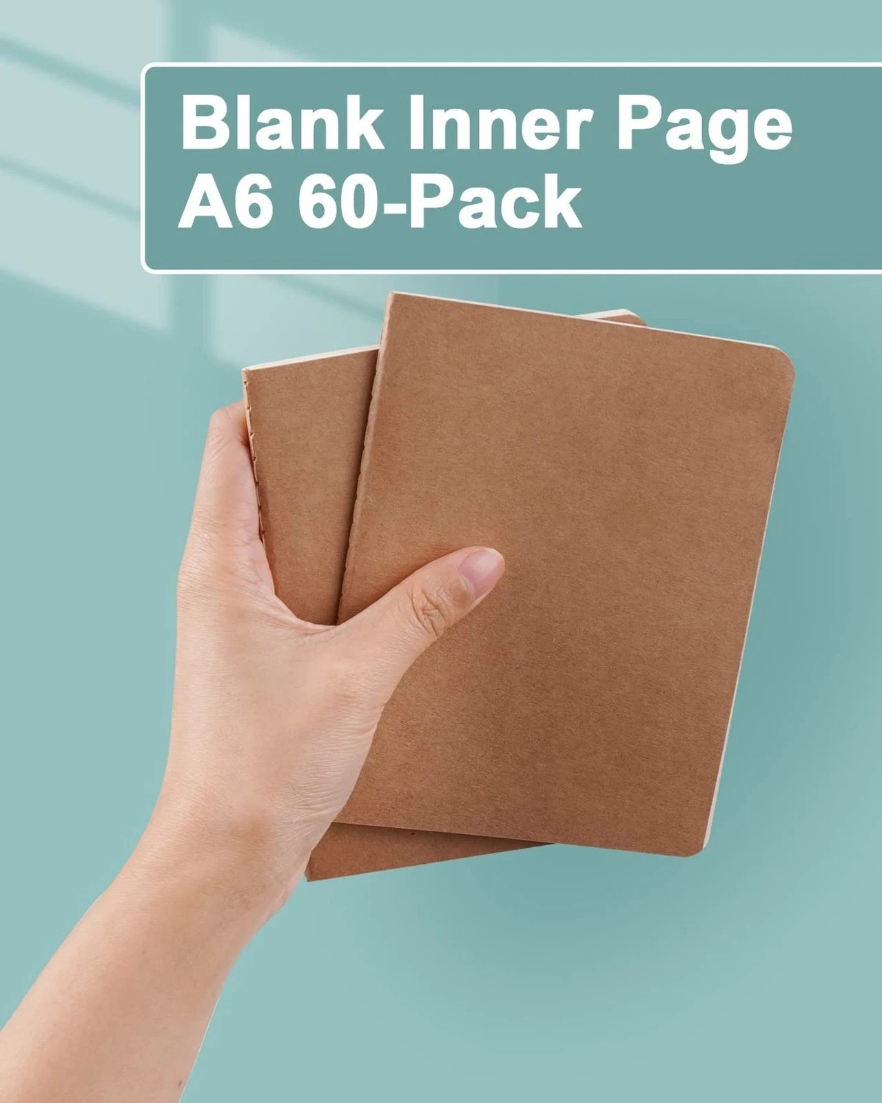 Small Notebook Bulk 60 Packs Pocket Journal Blank A6 (4.25 x 5.5 in) Kraft No…
