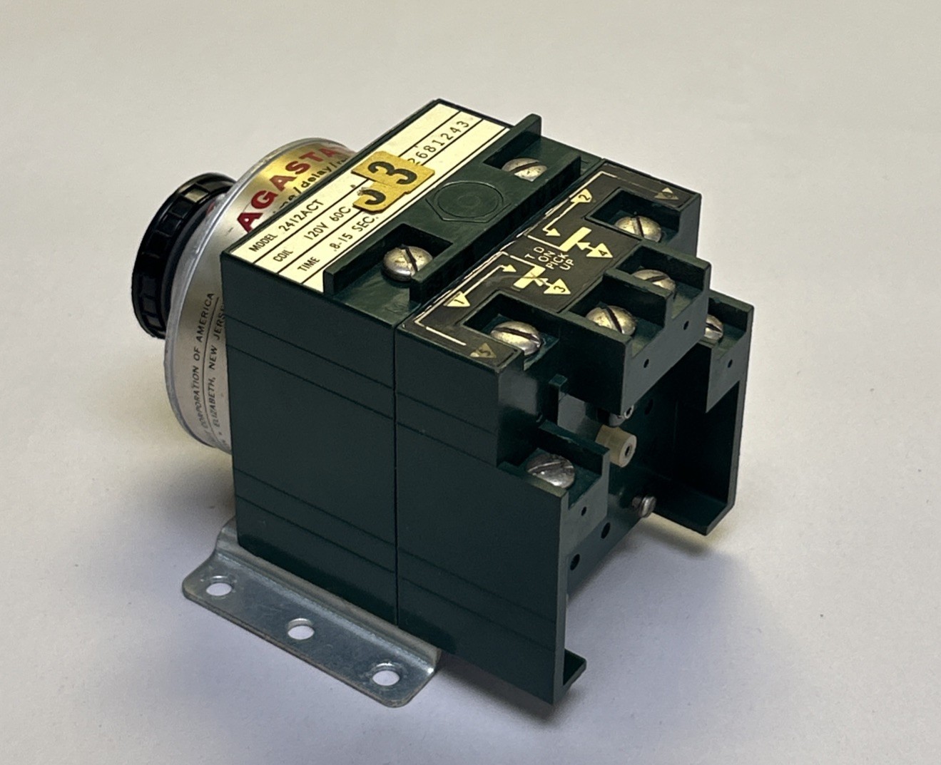 AGASTAT,2412ACT,TIMING RELAY .8-15 SECONDS