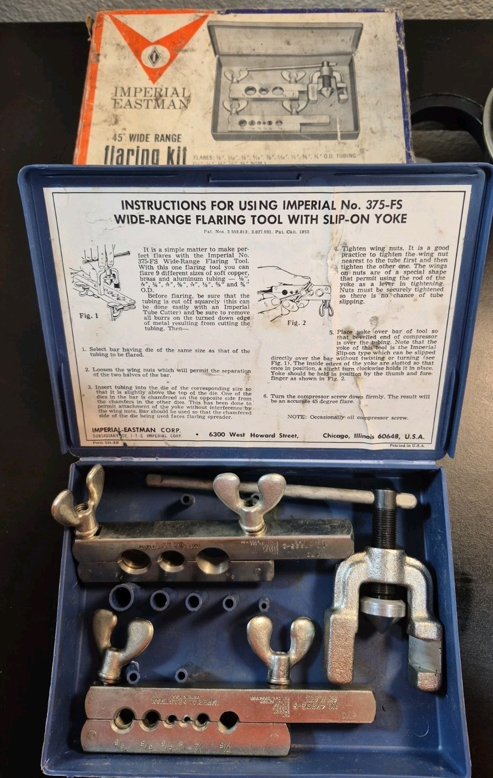 Imperial No. 375-FS Wide-Range Flaring Tool Kit. 47893-2 47893-3 & 45° Flare