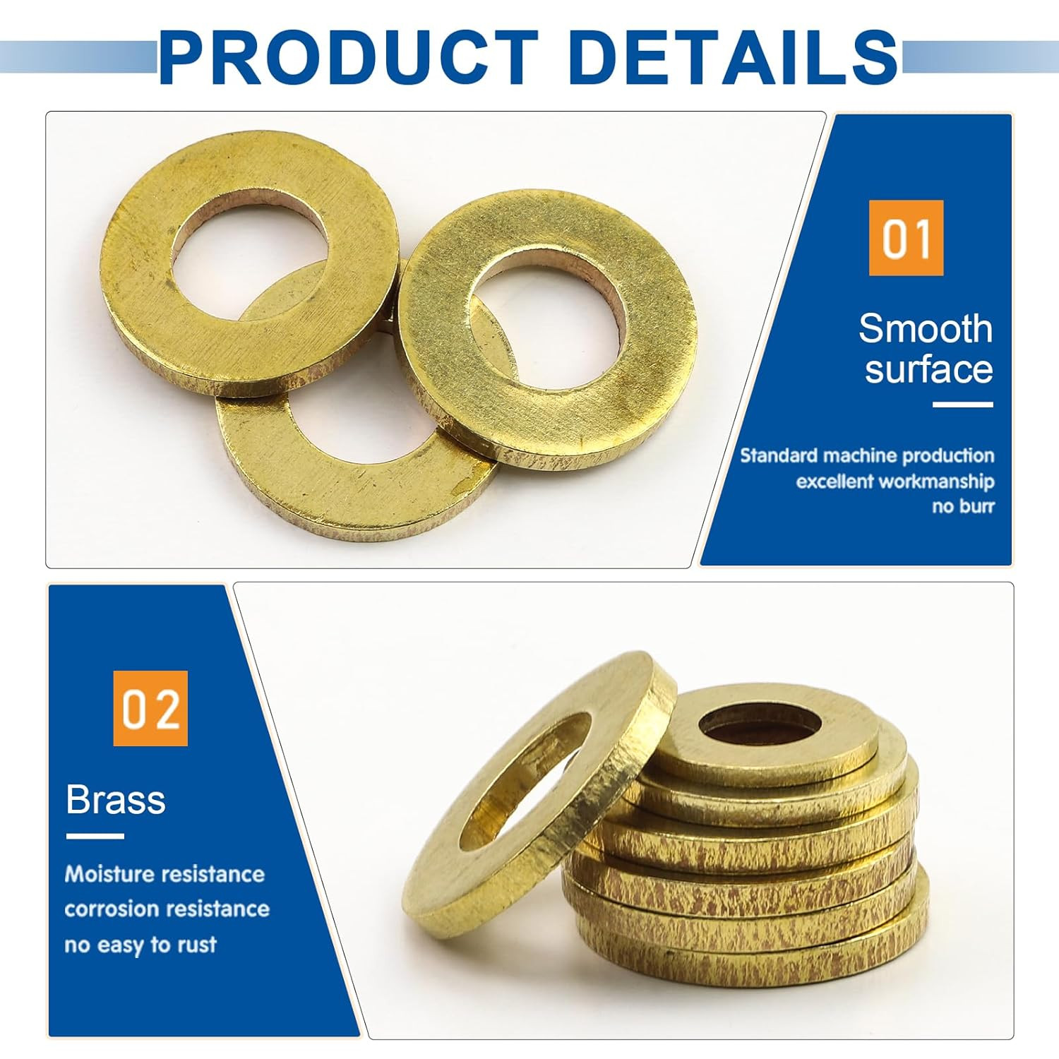 315 Pieces Brass Washer Assortment Kit Metric Flat Washers 9 Sizes Assorted Set