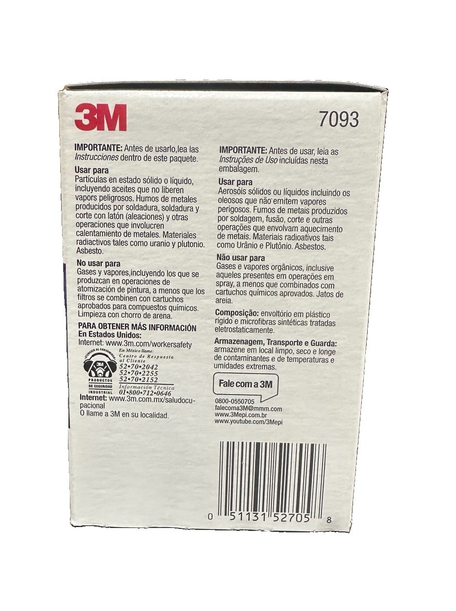3M 7093 P100 Particulate Filters Respirator Cartridges 12ct Filters Exp 04/2026
