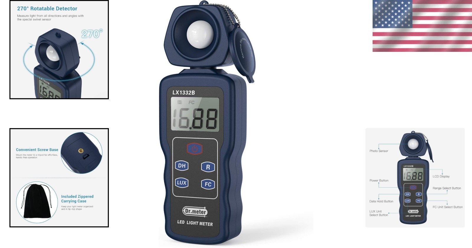 Professional Illuminance Meter for Accurate Light Measurement – 200,000 Lux