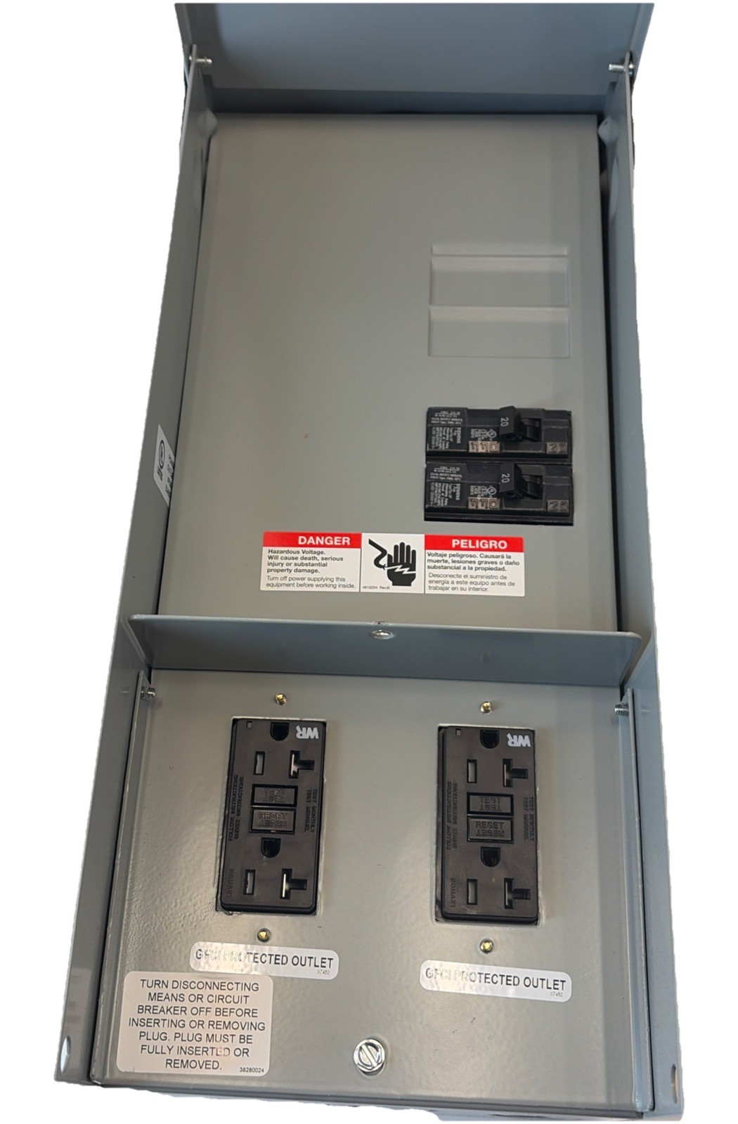 Talon 125 Amp Temporary Power Outlet Panel 2 20A Duplex Receptacles Unmetered