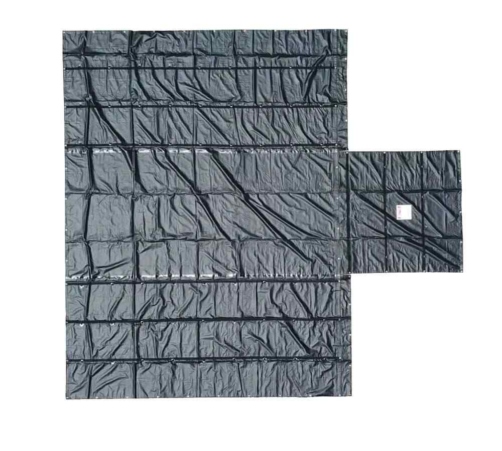 Super Light 14 Oz Lumber Tarp 20×18 (6′ Drop with 6′ x 8′ Flap) – Black