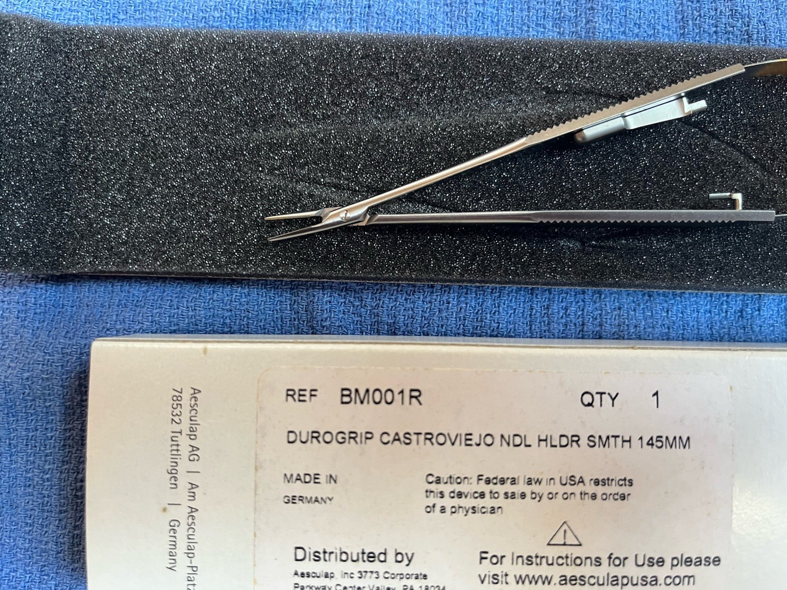 Aesculap BM001R Durogrip Castroviejo Needle HLDR SMTH 145MM NEW IN BOX NIB