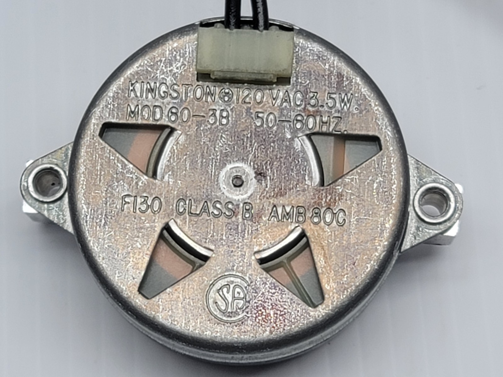 Kingston Timer Motor 60-3B 120VAC 3.5W 50-60Hz AMB 80°C