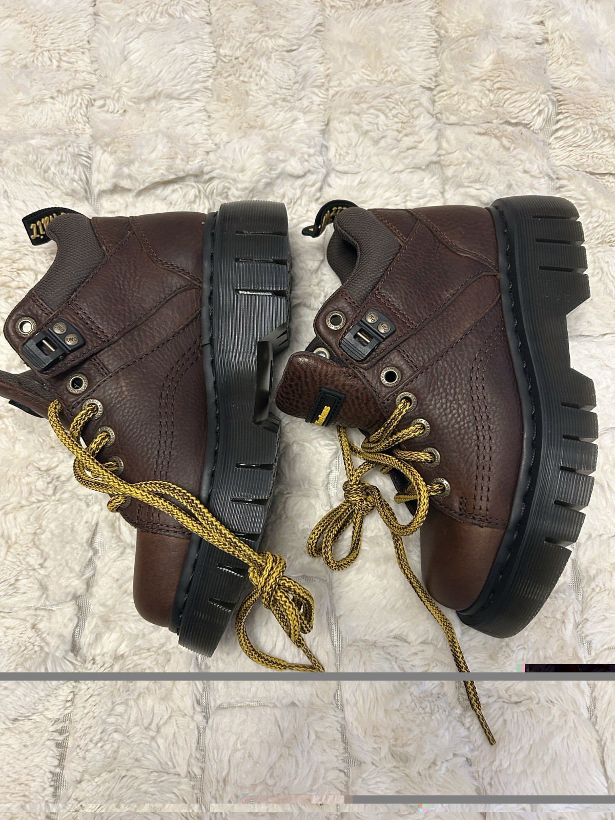 Dr. Martens SoftWair Brown Leather Lace-Up Work Boots EH US 7 Medium Bouncing