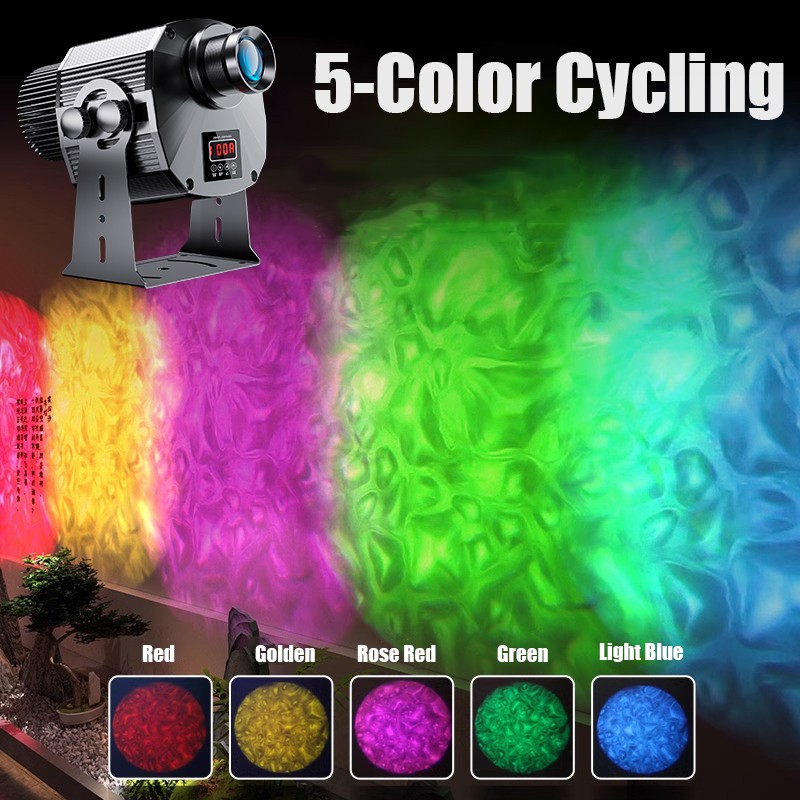 40W-600W 5-Color Cycling IP67 Water Wave Ripple Dynamic GOBO Projection Light
