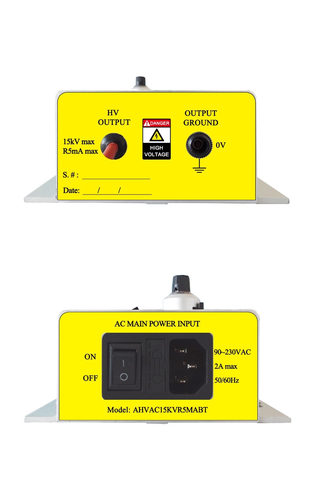 AHVAC15KVR5MABT High Voltage AC-DC Power Supply 90-230V Input 15kV 0.5mA Output