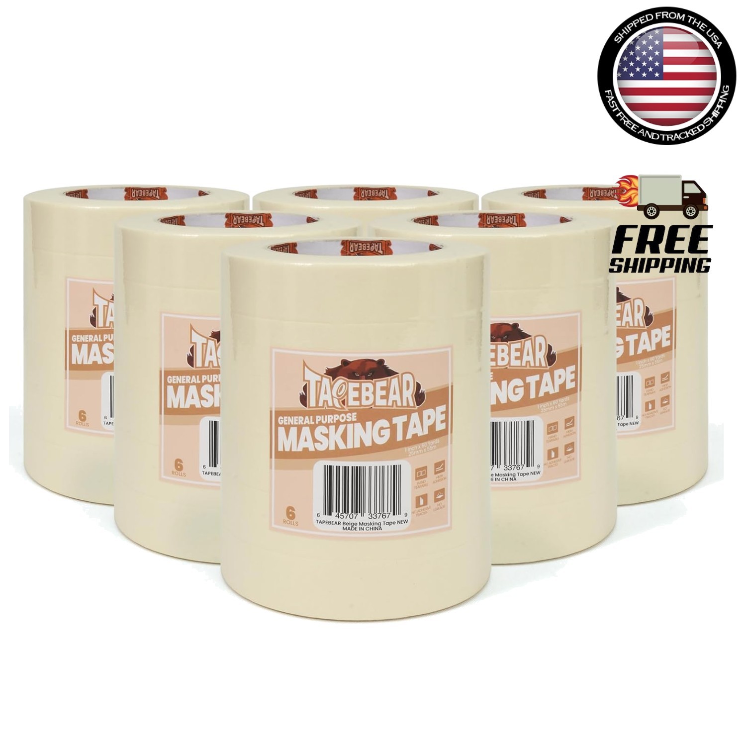 Versatile 36-Pack of 1″ x 60 Yards Beige Painters Tape for Crafts & Labels
