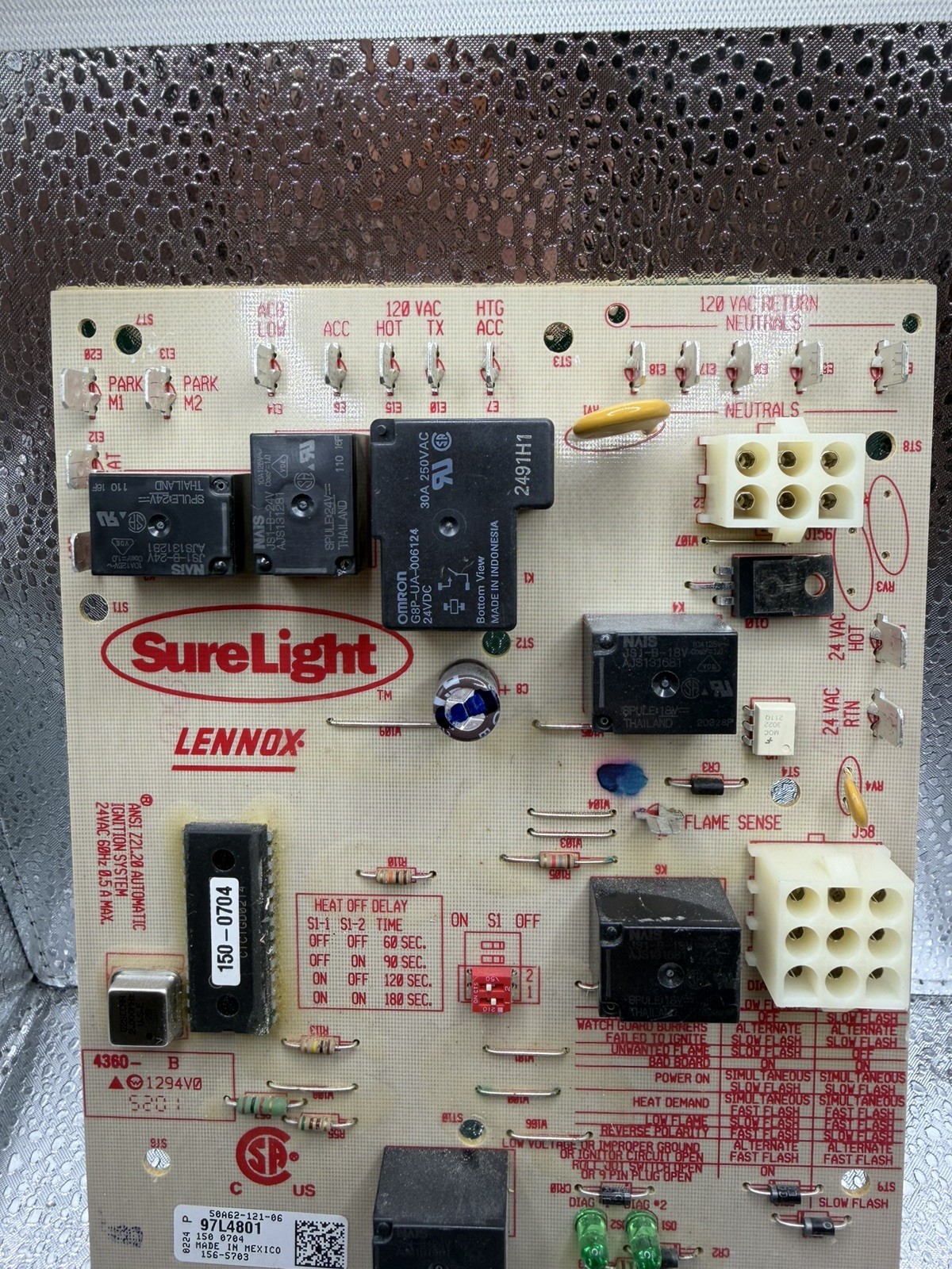 Lennox SureLight Circuit Control Board 50A62-121-06 (97L4801) TESTED & WORKING
