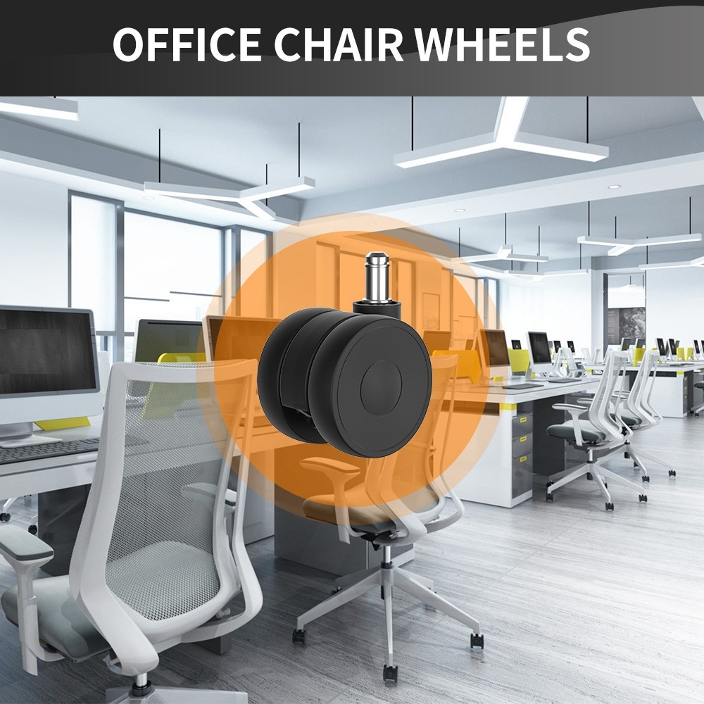 5Pcs Office Chair Casters 2.5-inch 600 lbs capacity silent casters replacement