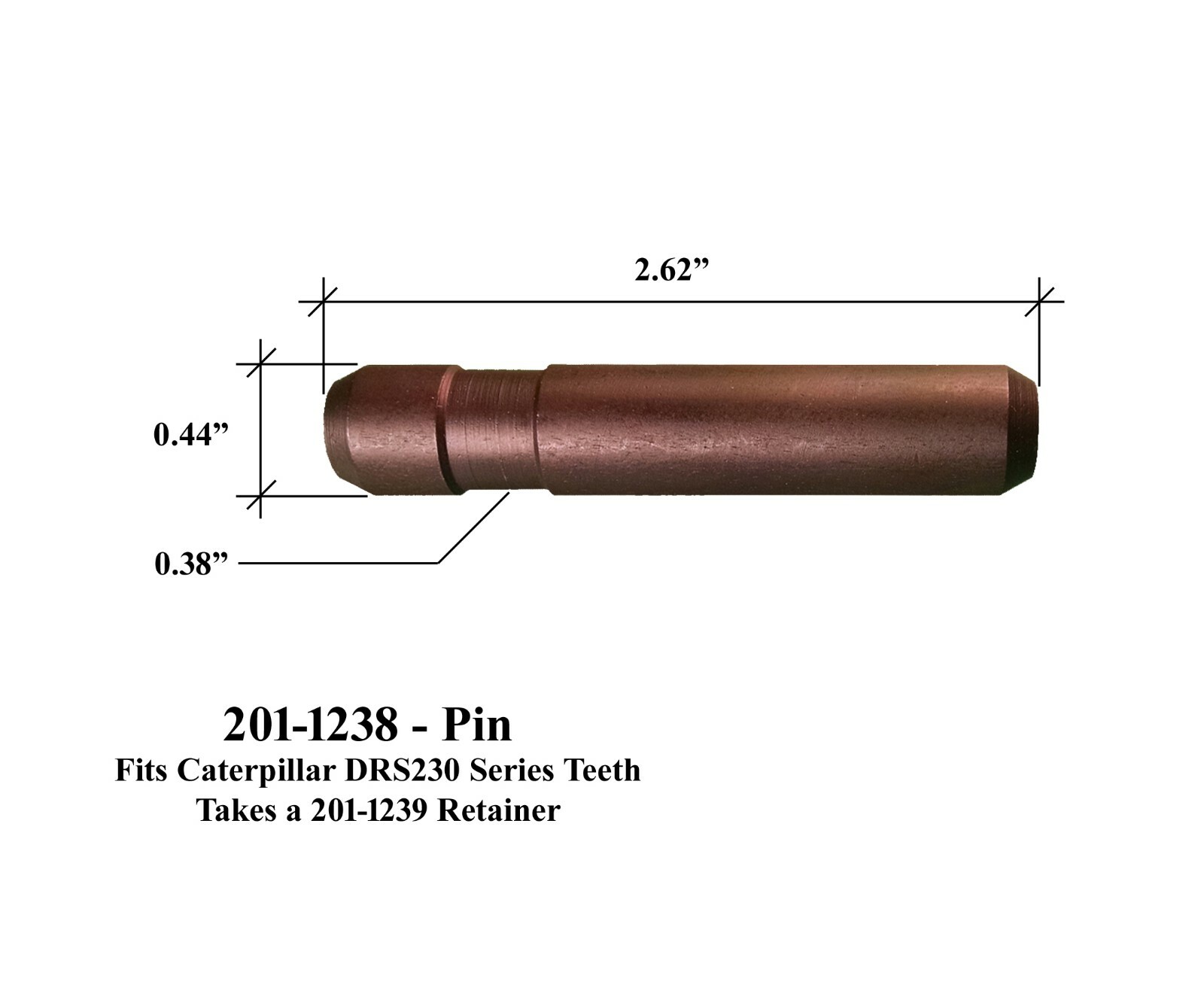 10 Backhoe Bucket Teeth 208-5235 – Penetration Tip, w/ Pin, fits CAT DRS230