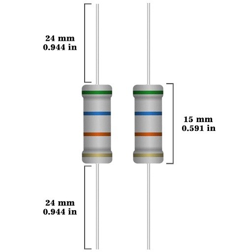 25 Values 2W Carbon Film Resistor Kit 1 Ohm 1M Ohm 2 Watt 5 Resistors Size: 2W