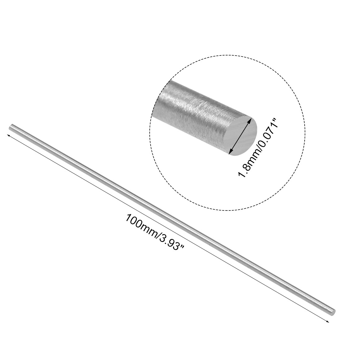 Round Metal Rods 1.8mm x 100mm High Speed Steel Lathe Bar Stock 10 Pcs