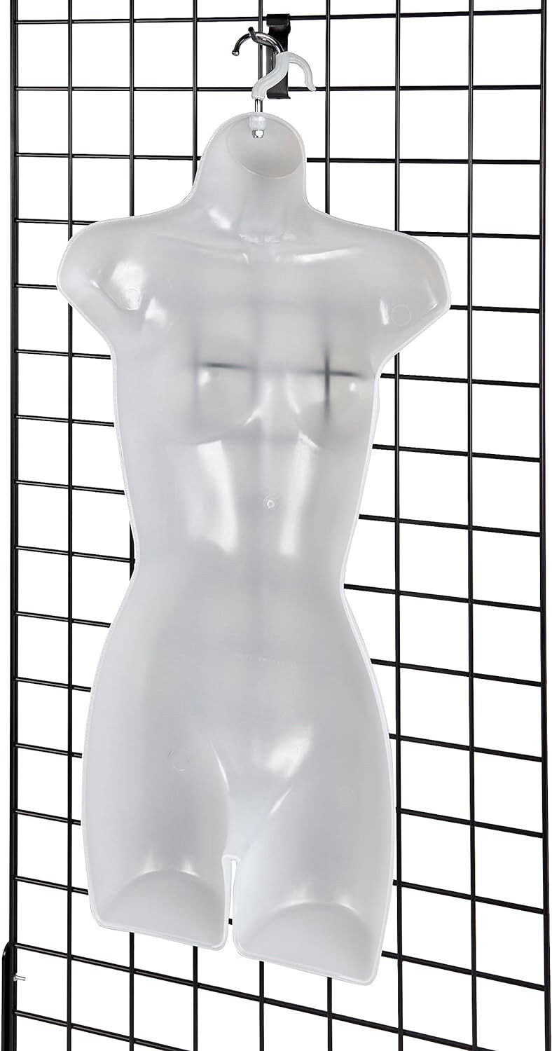 2 Clothing Display Torso Forms Fits S – L Hanging Male Female Mannequin Frosted
