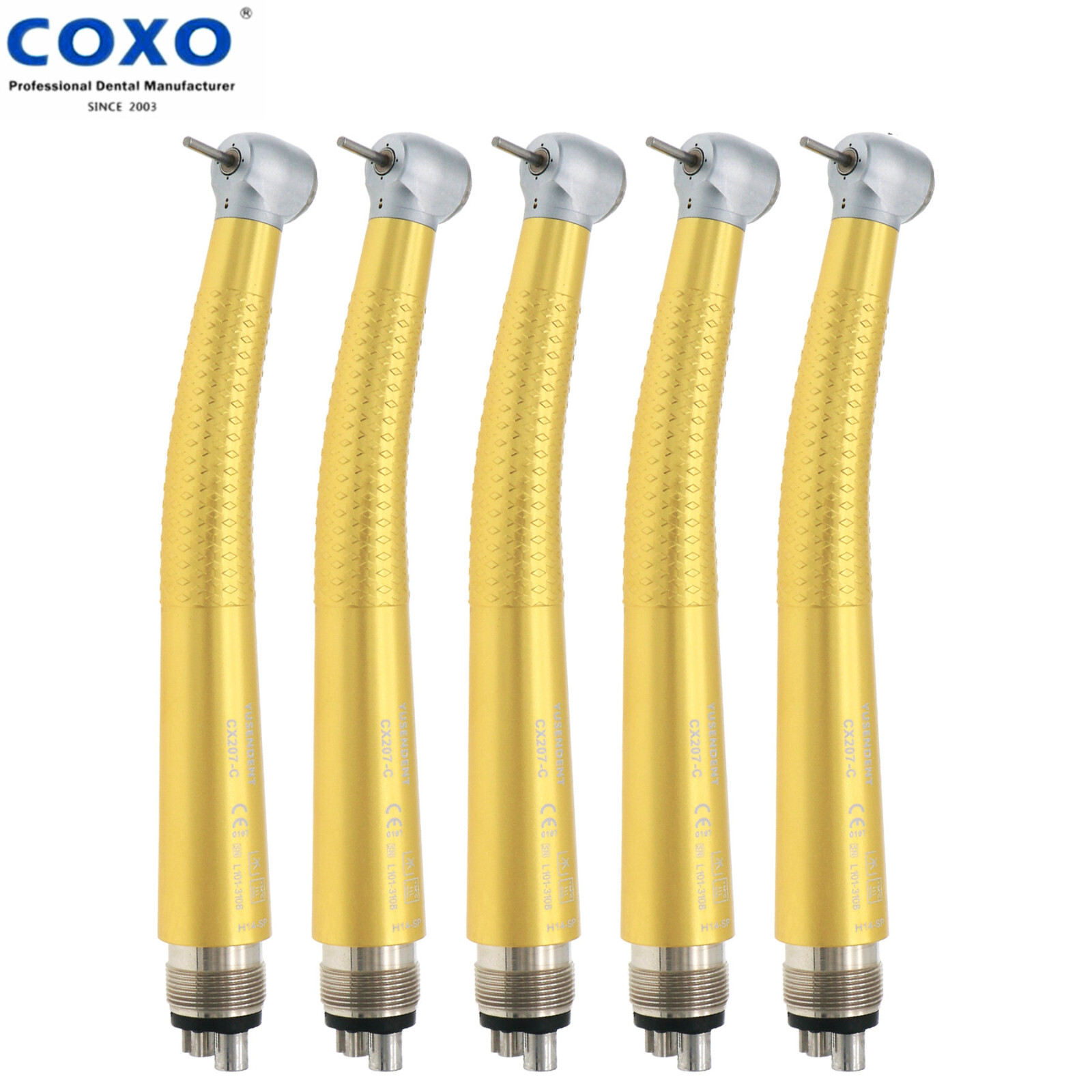 US COXO Dental Colorful CX207-C High Speed Air Turbine Handpiece 4 Hole M4 Blue