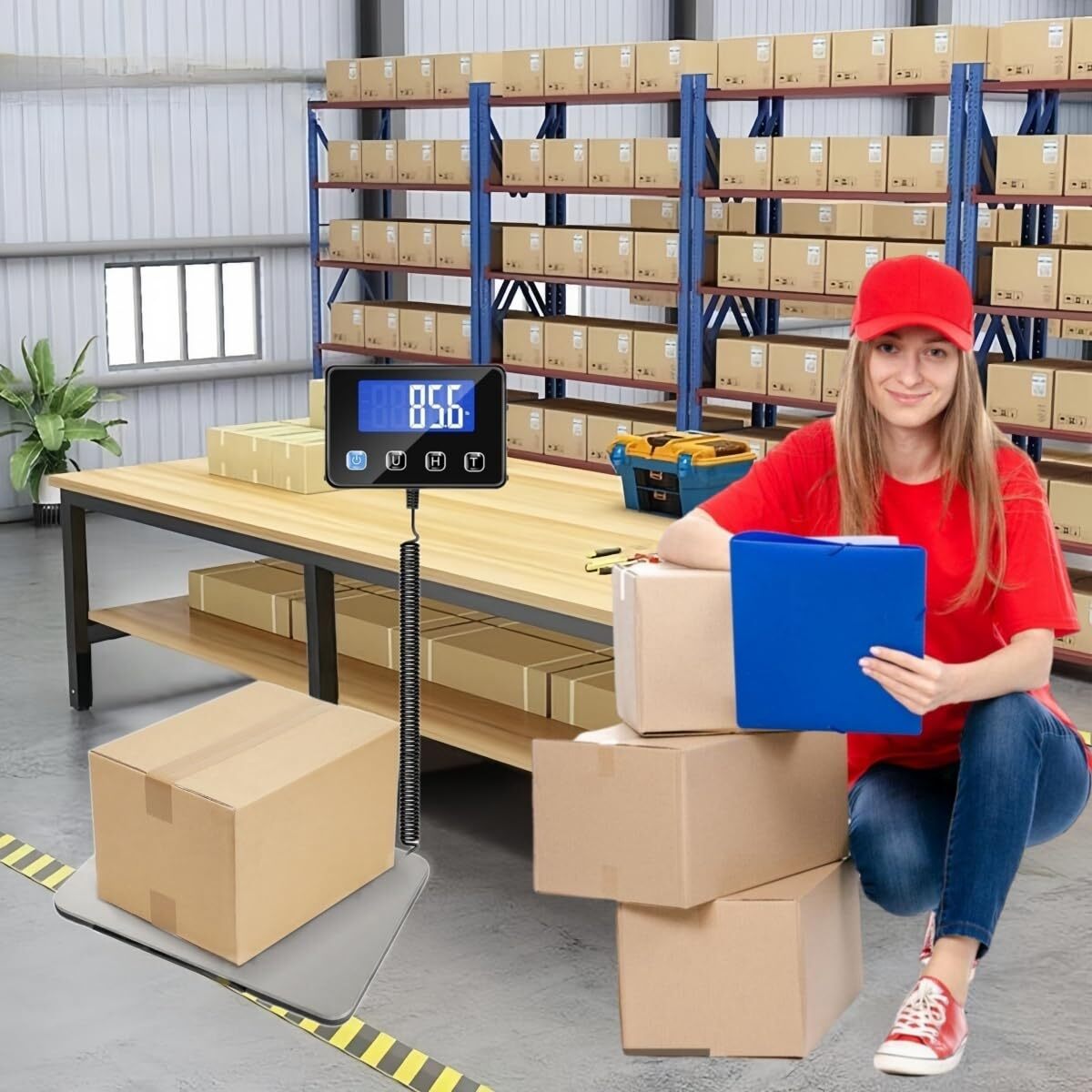 200kg 440lbs LCD Digital Postal Parcel Scales Platform Postage Shipping Weighing