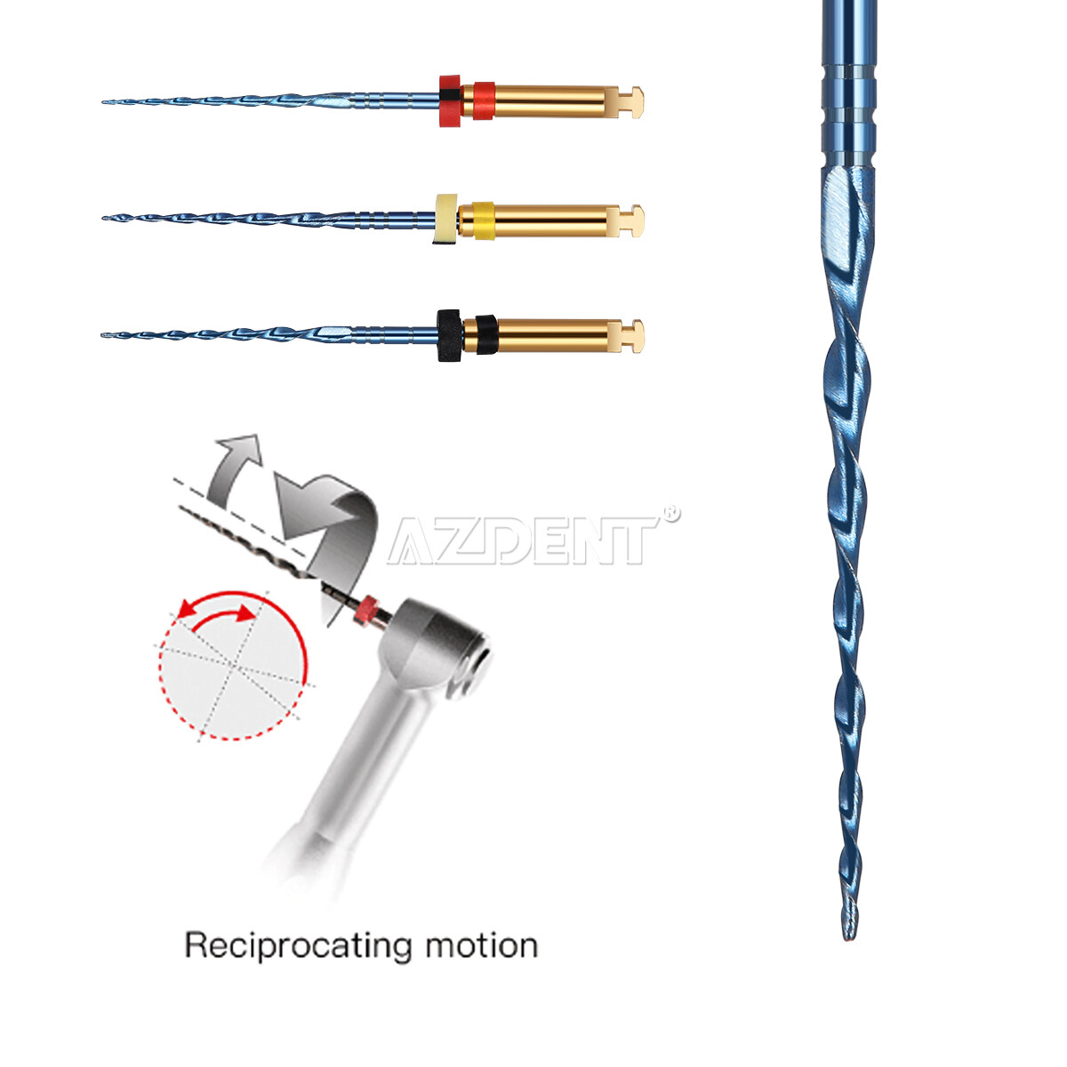 Lima rotatoria dental endodóntica Niti Activada por calor Reciprocante 21/25MM