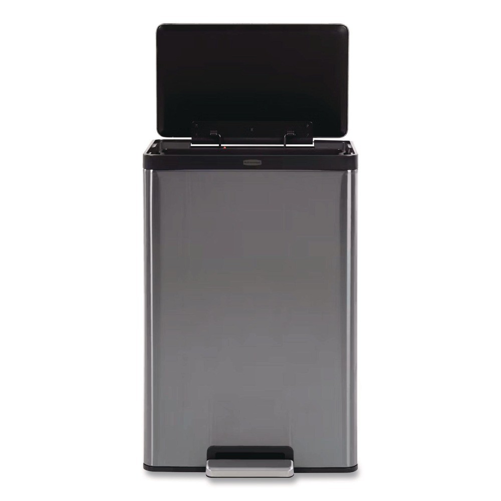 Rubbermaid 2112520 12 gal. Elite Step-On Trash Can – Charcoal S. Steel/Black New