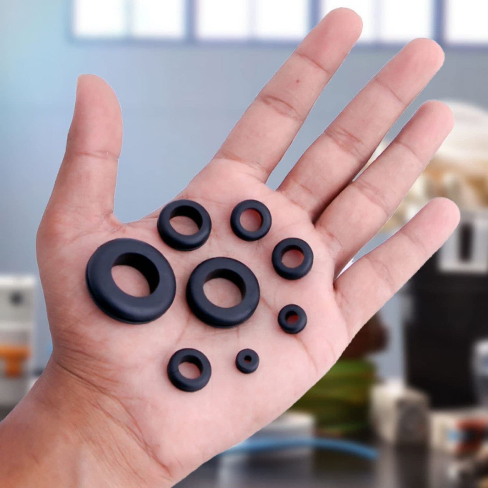 125PCS Black Rubber Grommet Firewall Hole Plug Set Electrical Wiring Gasket
