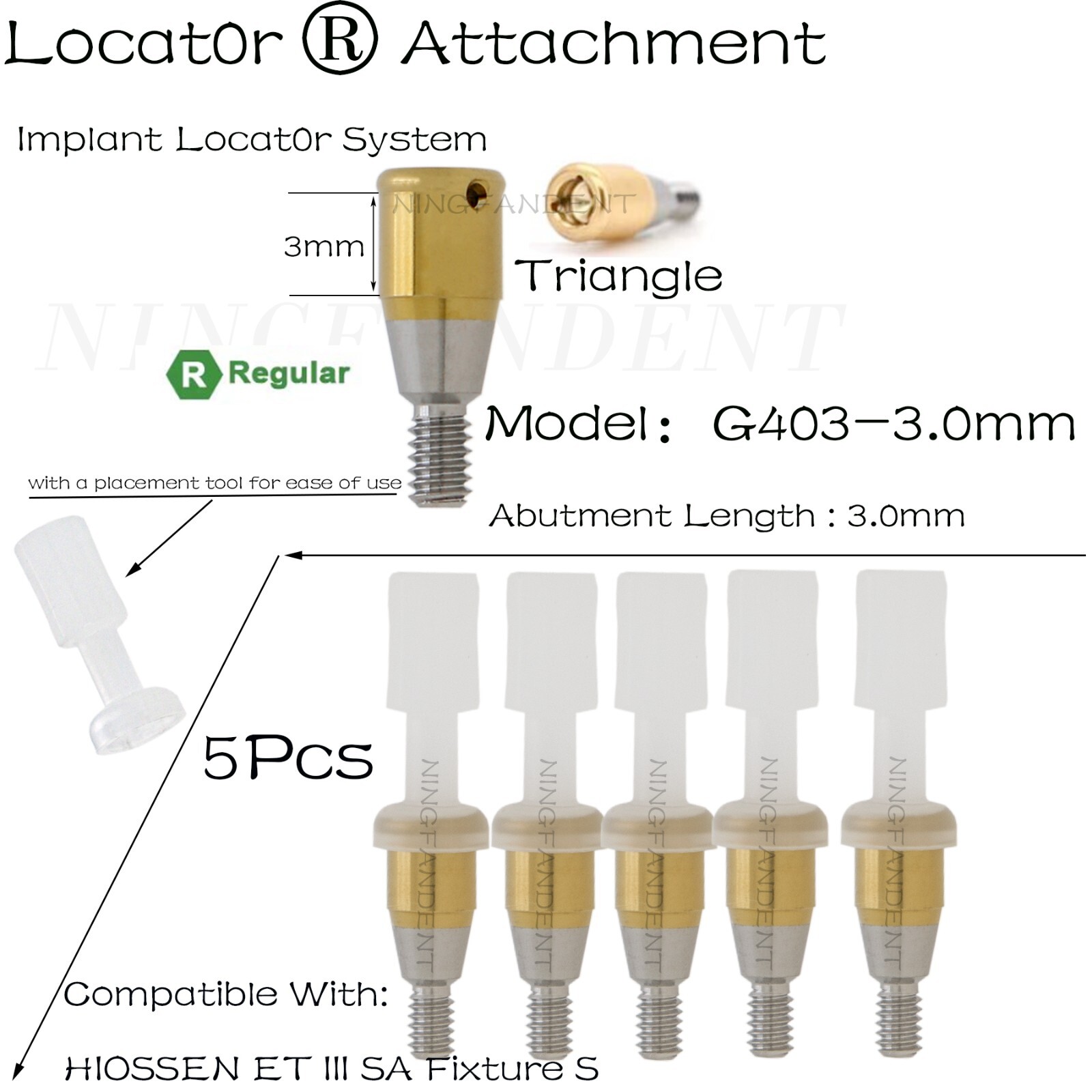 Implant Locat0r System Abutment 1-7.0mm GH For HIOSSEN ET III SA Ø3.7 Standard