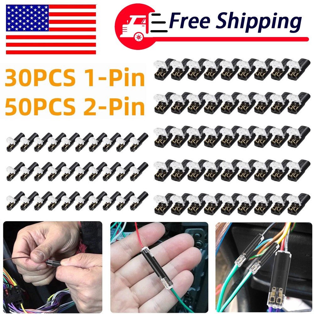 80 PCS Plug-In Quick Wire Connectors, Reusable Clamp Terminal Blocks for Cables