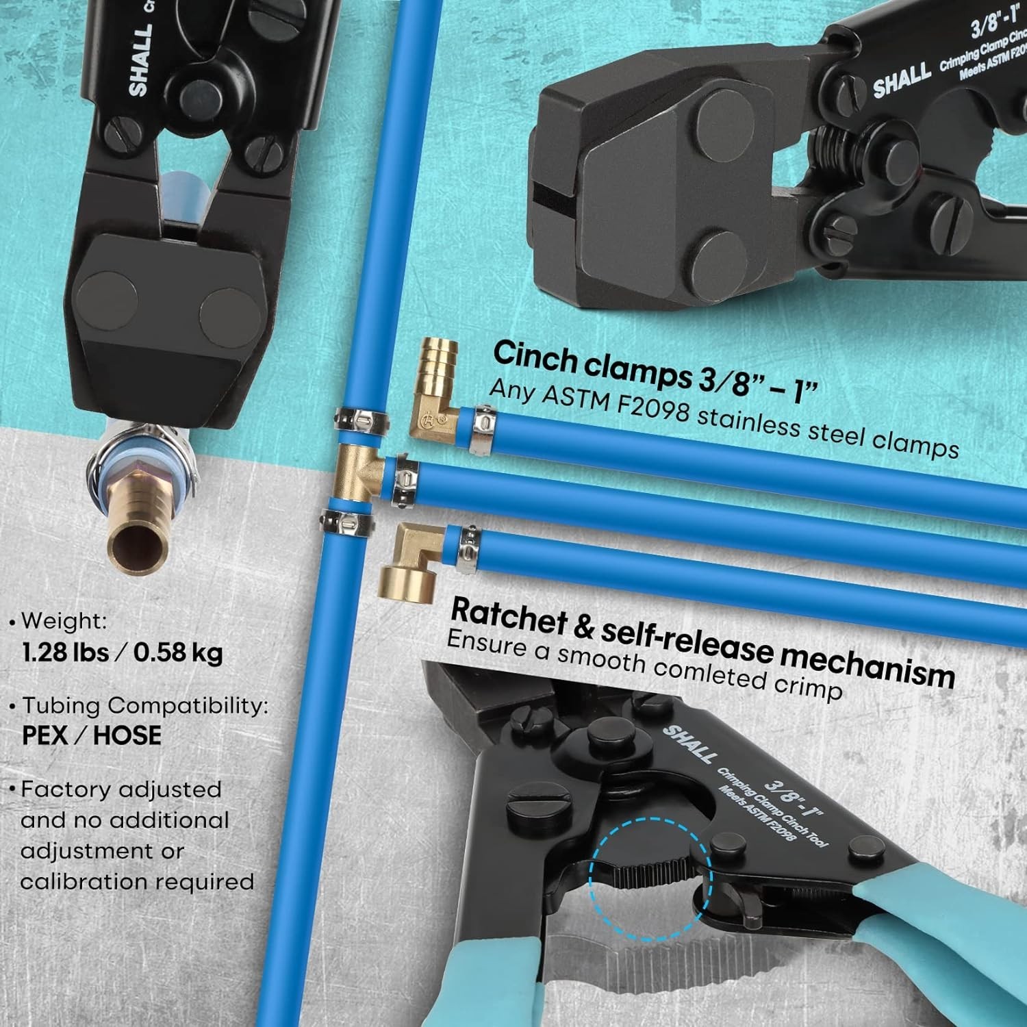 Pex Crimping Clamp Cinch Tool Kit