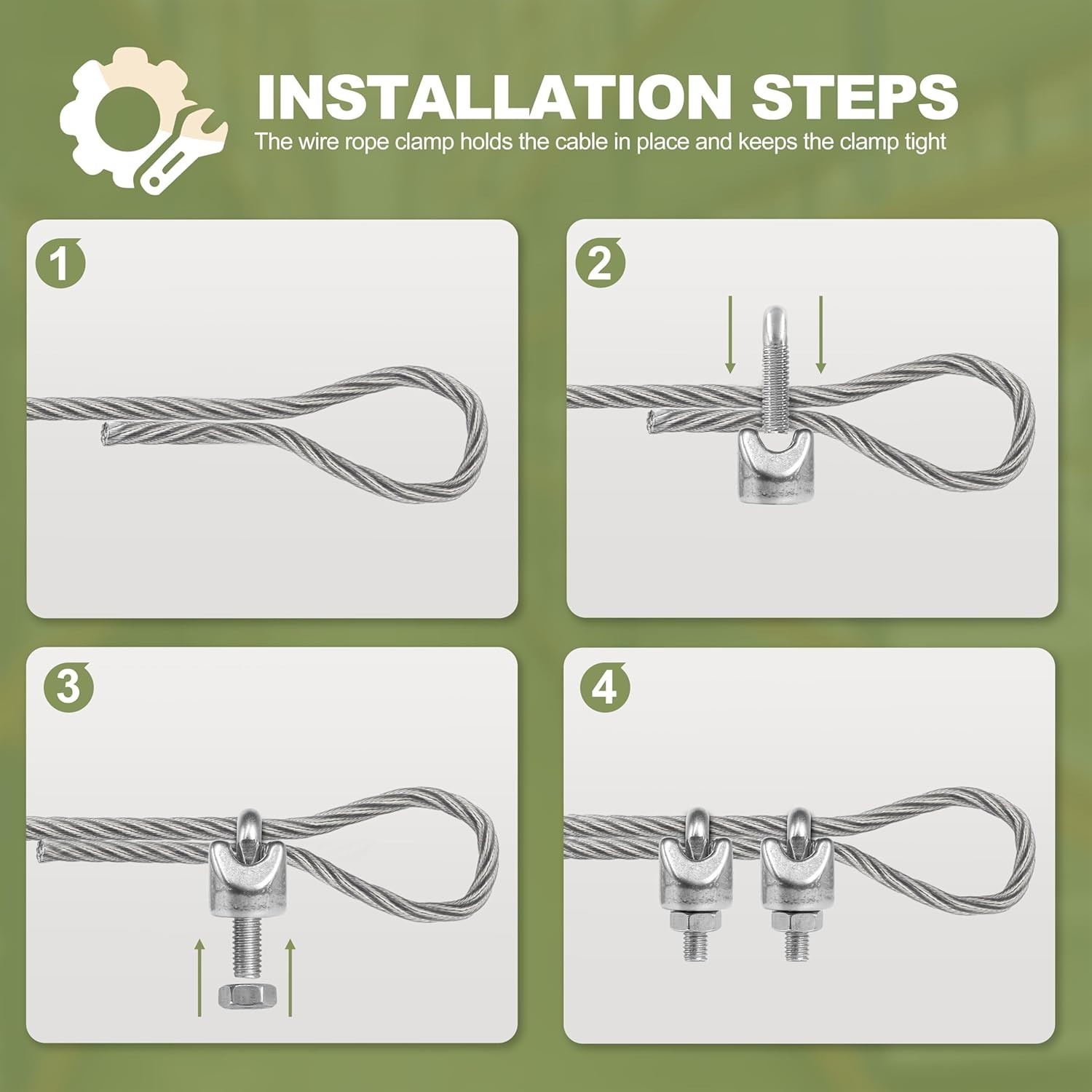 Versatile 4pcs M5 Wire Rope Clamps – 3/16 Inch Stainless Steel Cable Connectors