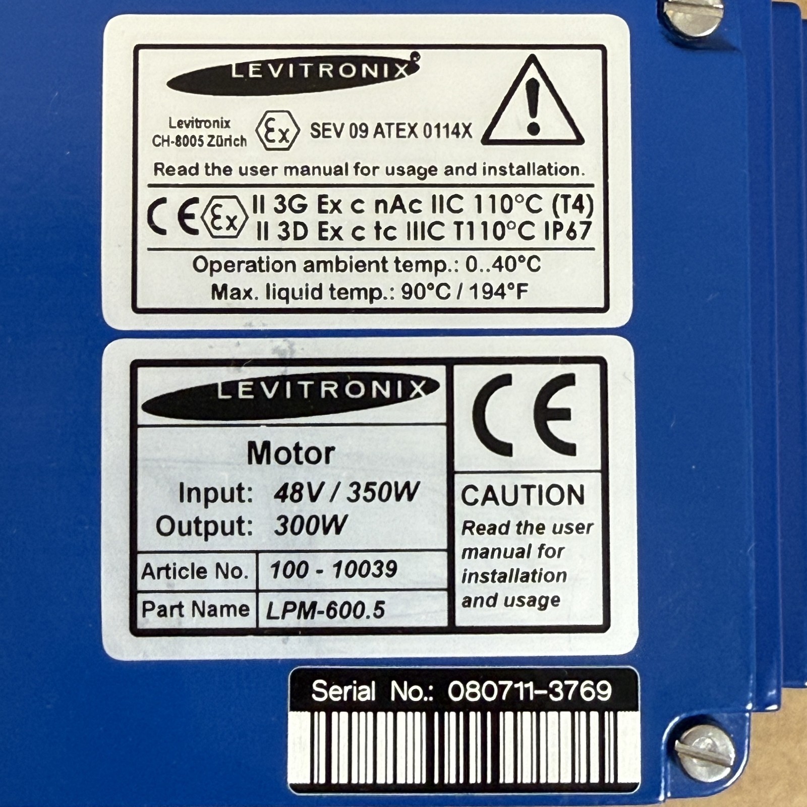 Levitronix LCO-600.1 Console, 2x LPM-600.5 Motors w/ PHS-600.1 Pump Head Socket