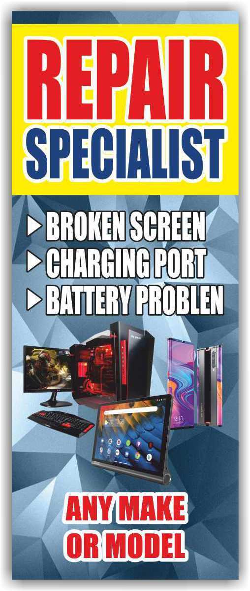 REPAIR SPECIALIST Repair Advertising Banner Vinyl Mesh Sign Cell Phone Computer