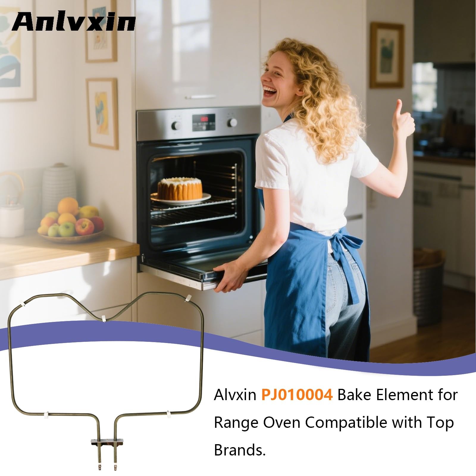 PJ010004 Bake Element for Range Oven with Top Brands Replaces with CVDSC307AF…