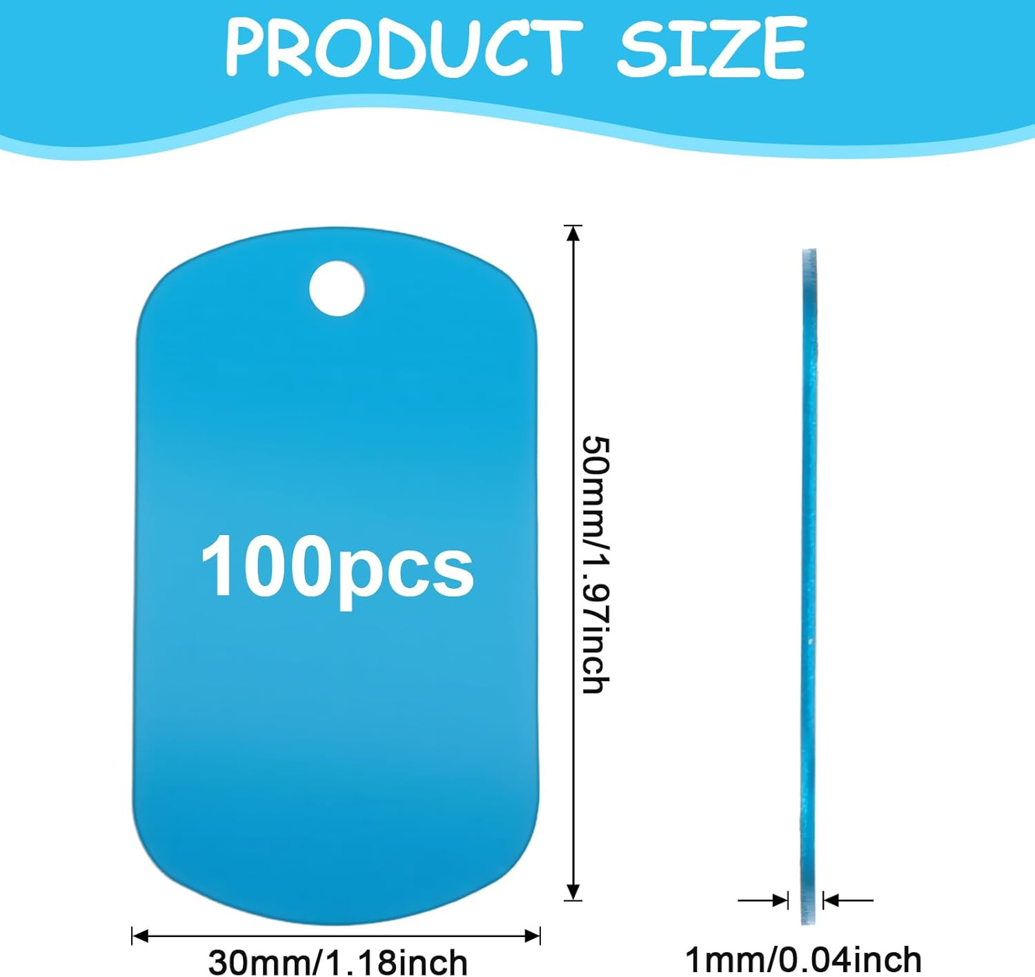 100 Pack Aluminum Dog Tags, Engraving Blank Discs Metal Tag for DIY Decorative C