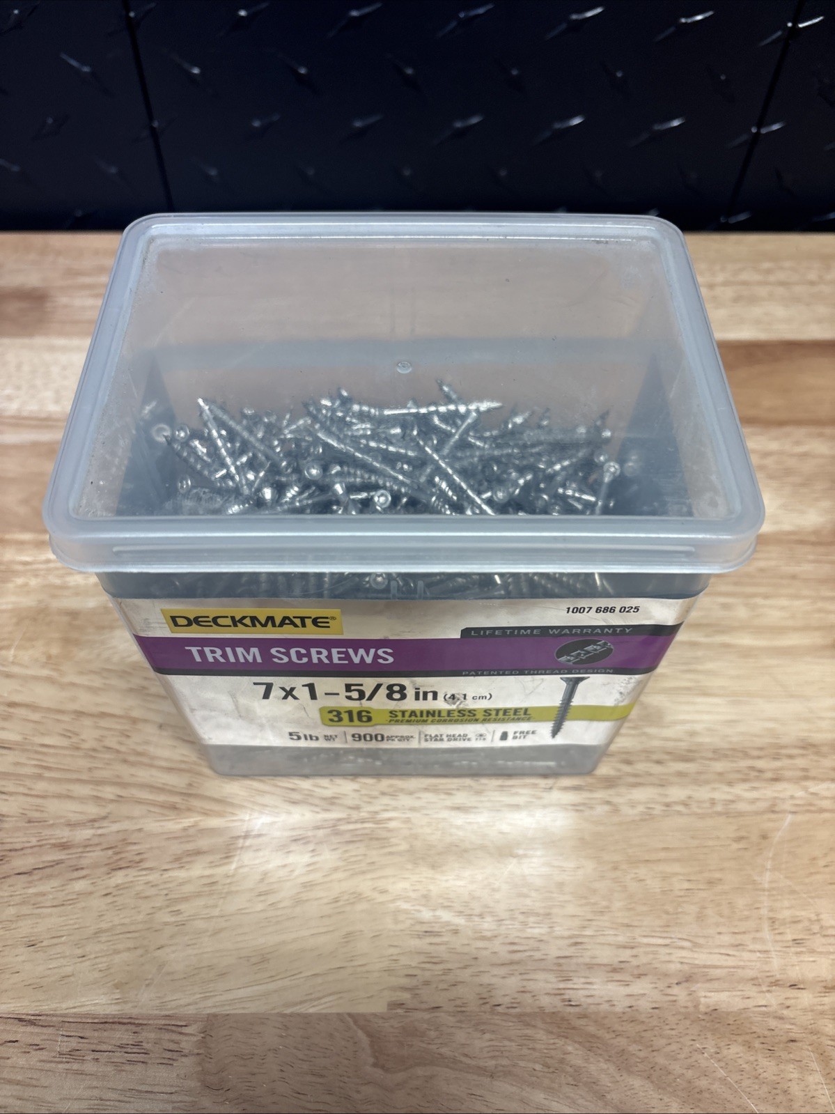 Deckmate 5 Lbs (900qty) 7 X 1-5/8” 316 Stainless Steel Trim Screws Flat,Star Drv