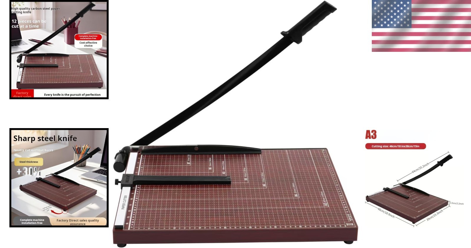 Guillotine Paper Cutter 18 Inch – Professional Large Paper Heavy Duty Trimmer, 1