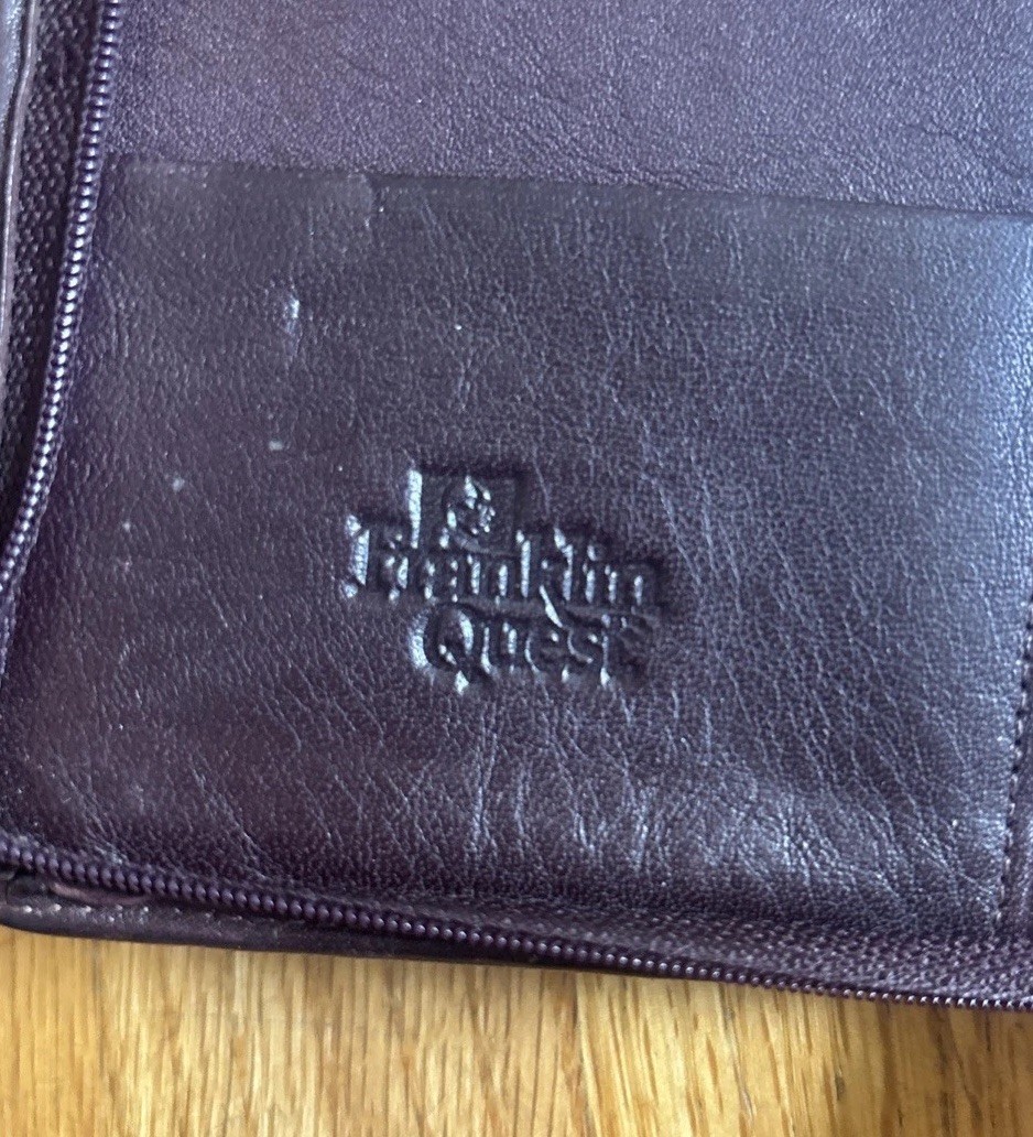 Vintage Franklin Quest Covey 6 Ring Binder Burgundy 7″x4.5” Organizer 90s