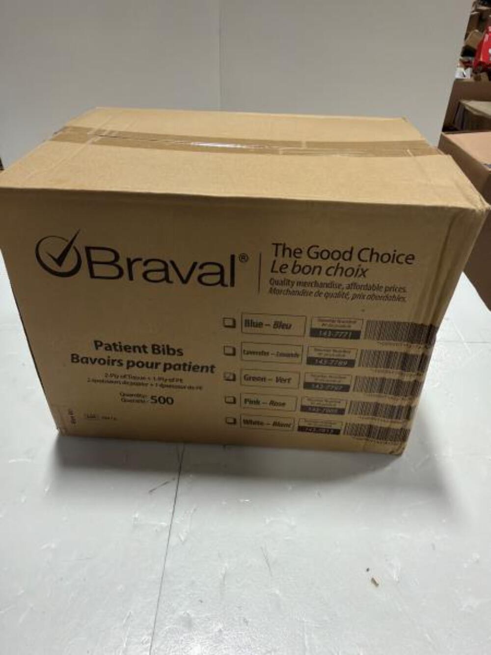 Braval Patient Bibs 500 Count Case