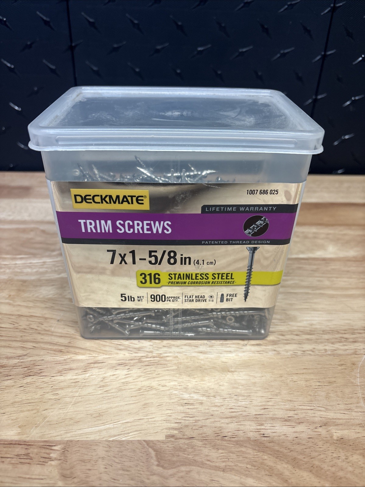 Deckmate 5 Lbs (900qty) 7 X 1-5/8” 316 Stainless Steel Trim Screws Flat,Star Drv