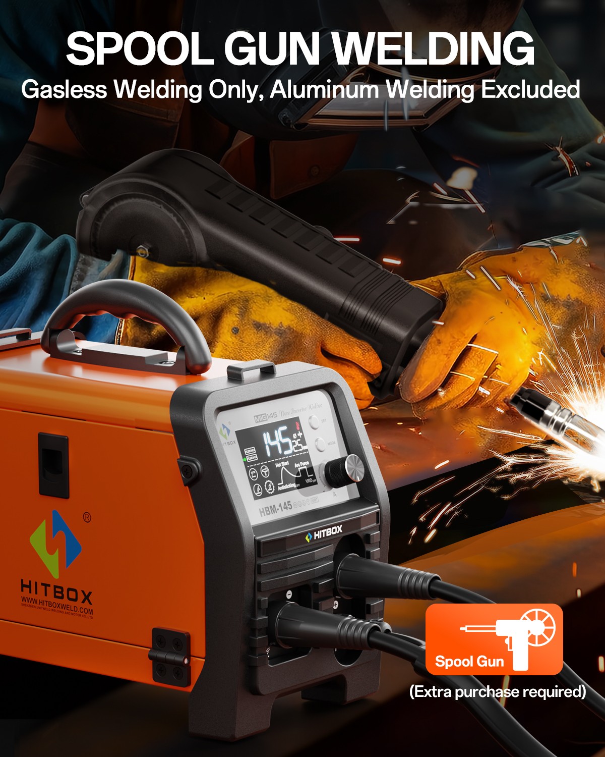 Light Weight 110V/220V 145A Flux MIG Welder Lift-TIG Stick 3 in1 Welding Machine