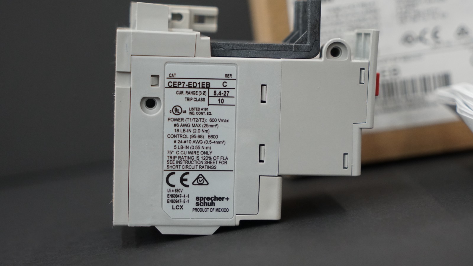 Sprecher & Schuh CEP7-ED1EB Overload Relay, 5.4-27.0A, 3PH