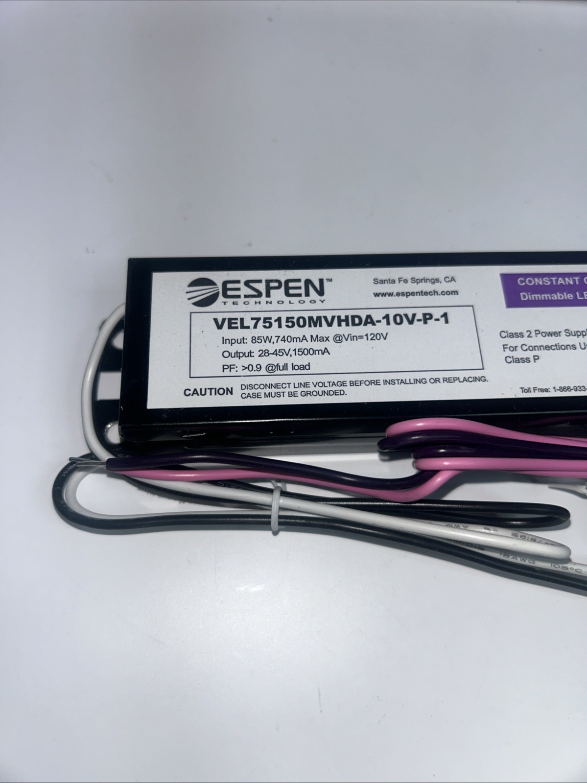 ESPEN VEL75150MVHDA-10V-P-1 LED DIMMABLE DRIVER 120-277V NEW
