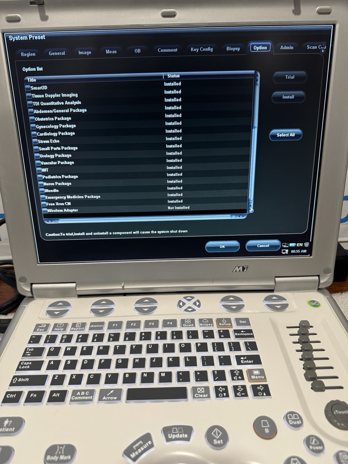Mindray M7 With Linear Transducer 7L4S (YOU WILL RECEIVE WHAT IS IN THE PICTURE)