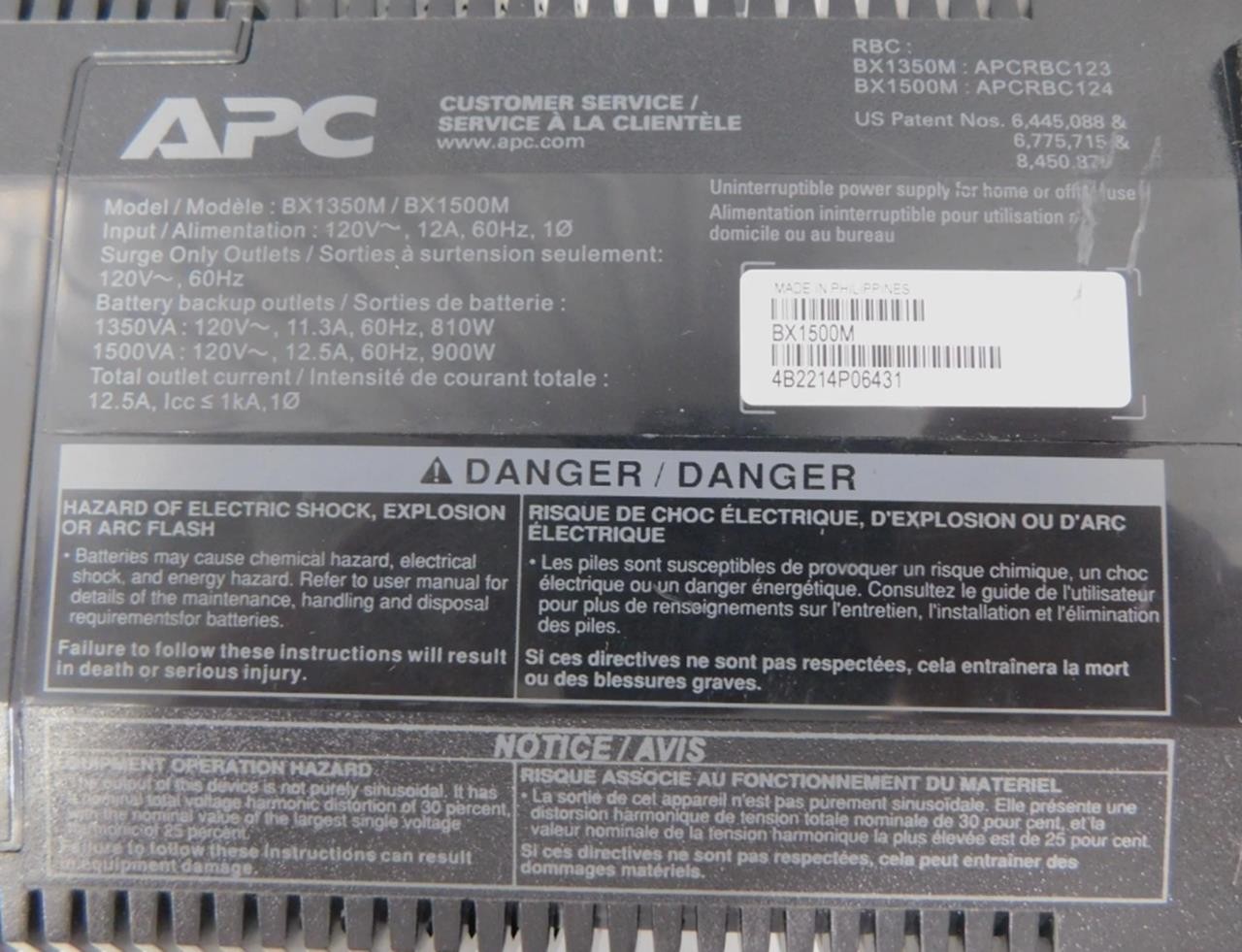 APC BX1500M Battery Backup & Surge Protector **No battery/bracket**