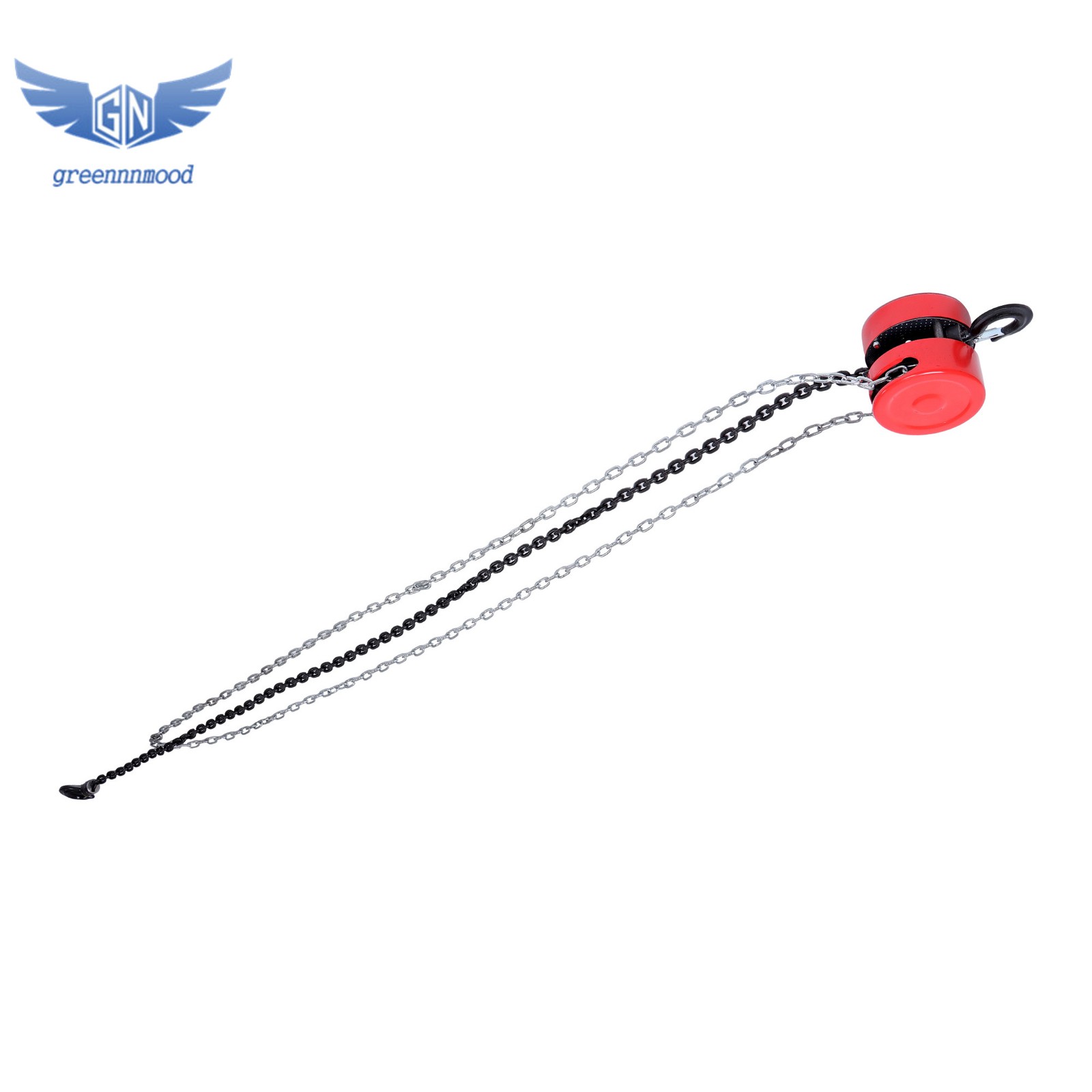 Manual Chain Hoist | 1 Ton / 2200 lbs Capacity | 8ft / 2.5m Lift | 2 Hooks Red