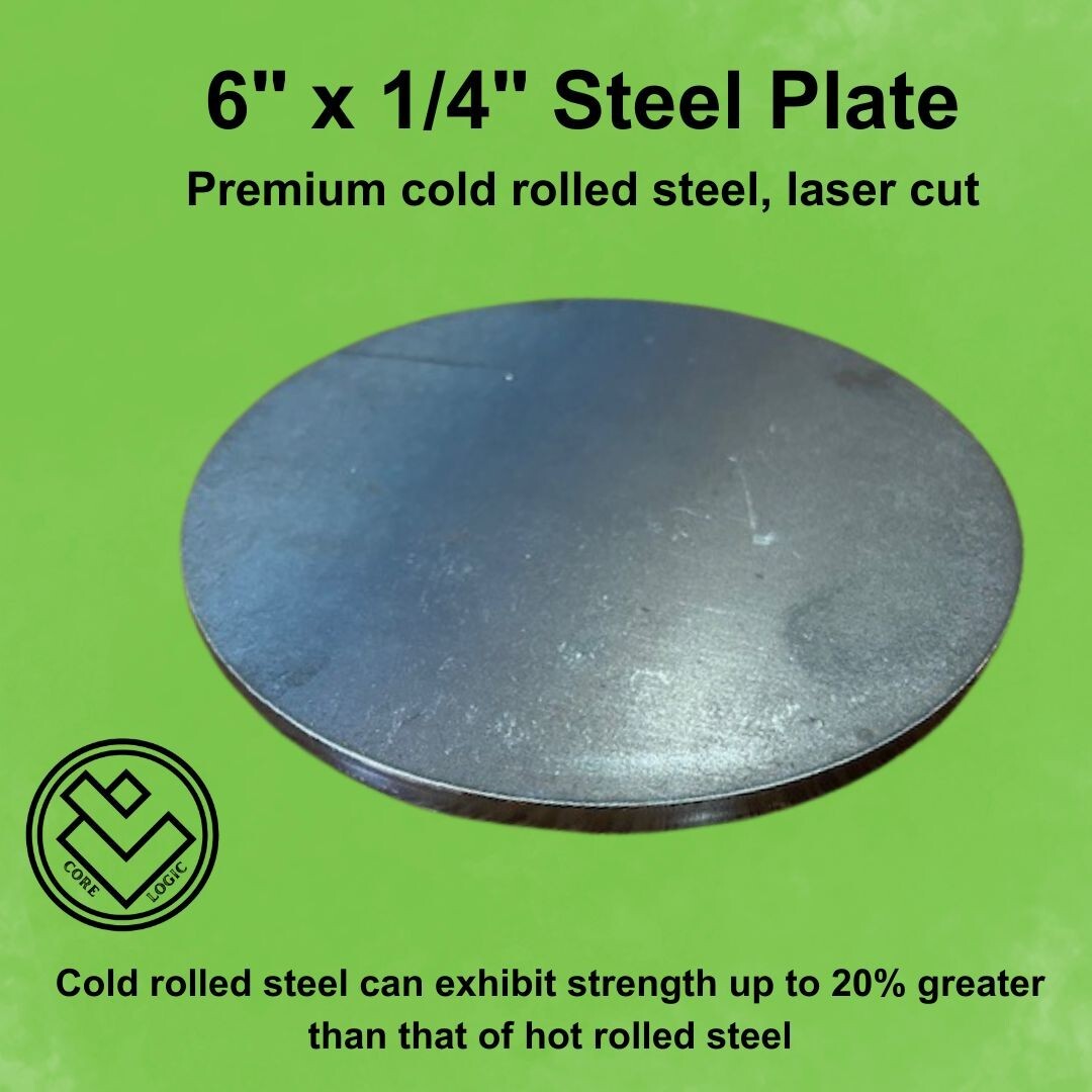 1/4″ Round Steel Plate, 6″ diameter, Cold Rolled Steel, Superior Strength, Disk