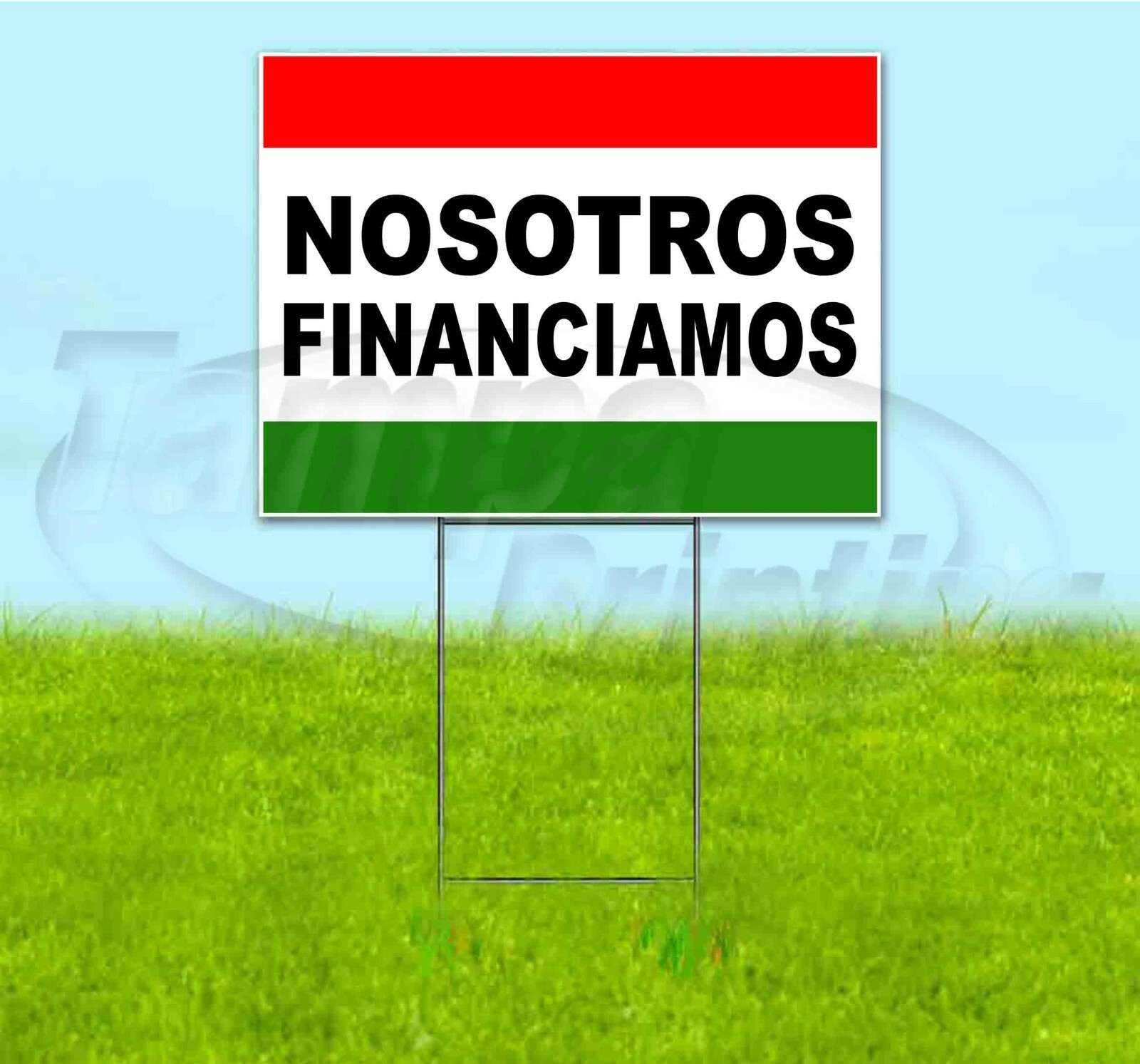 NOSOTROS FINANCIAMOS 18×24 Yard Sign WITH STAKE Corrugated Bandit USA SPANISH